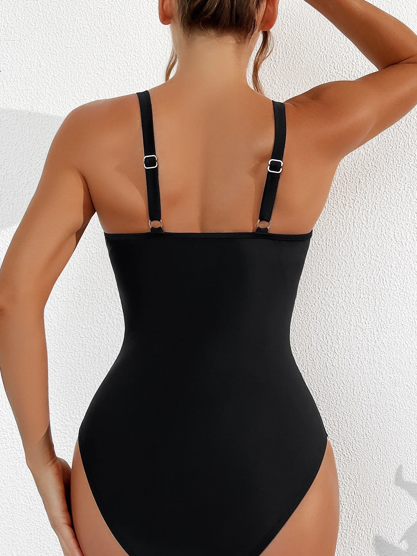 Women's One Piece Swimwear Sexy Mesh Patchwork Swimsuit Adjustable Straps Bikini Set Push Up Beach Suit