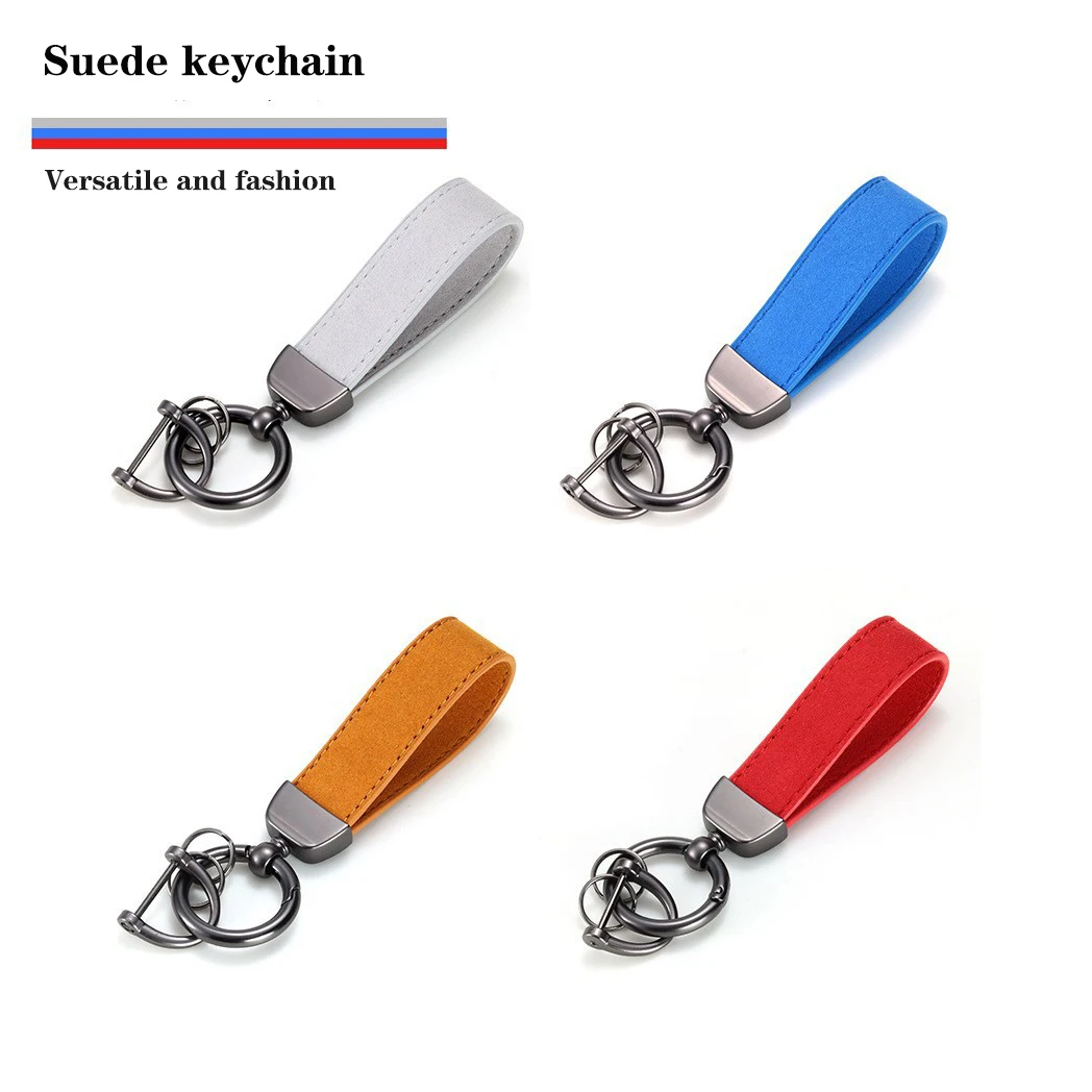 Car Keychain Pendant Suede Keyring  Anti Loss keychain for women's and Men's gifts Fashion Key Holder Jewelry  Auto Accessories