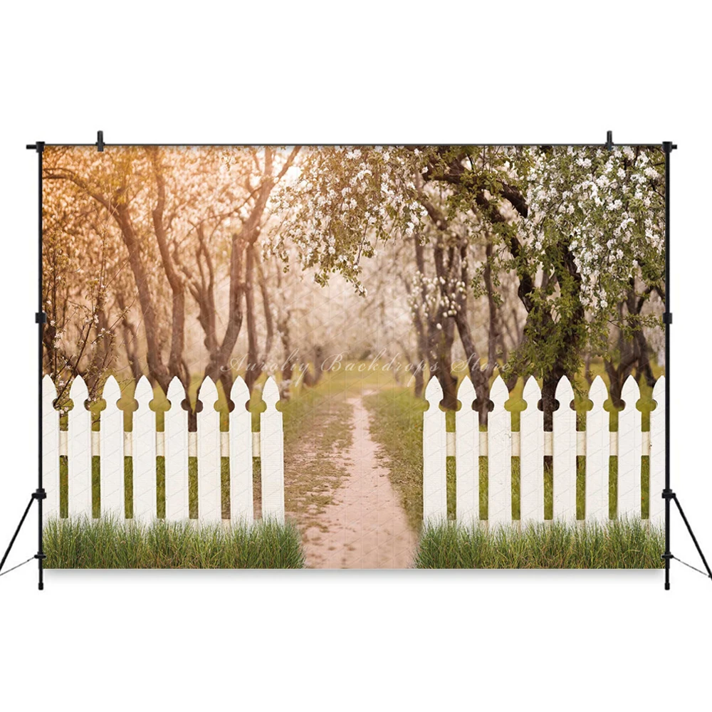 Rural White Wooden Fence Backdrops Cake Smash Child Baby Photo Props Adult Kids Decors Photography Studio Backgrounds