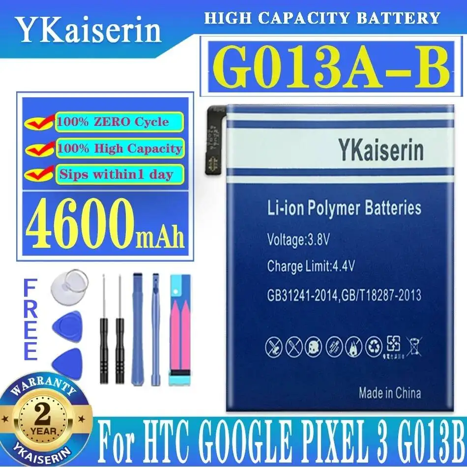 

Mobile Phone Battery 4600Mah Durable Environmentally Friendly For Htc Google Pixel 3 G013B G013A G013A-B