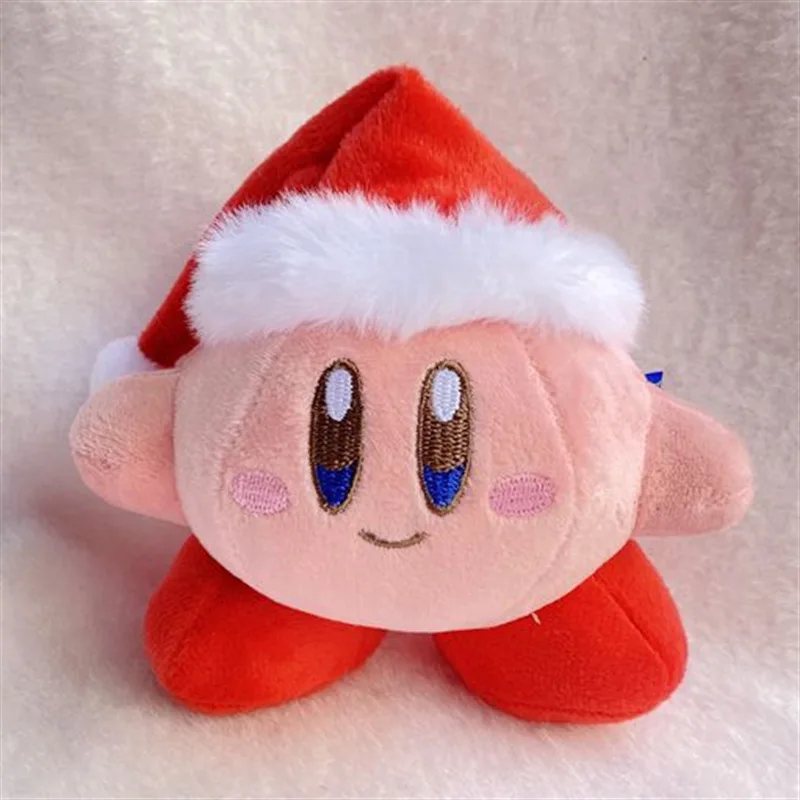 漫画カービィぬいぐるみチャームキーホルダーバックパックデコレーションソフトクリスマスハットデコレーション人形クリスマスギフト男の子と女の子向け