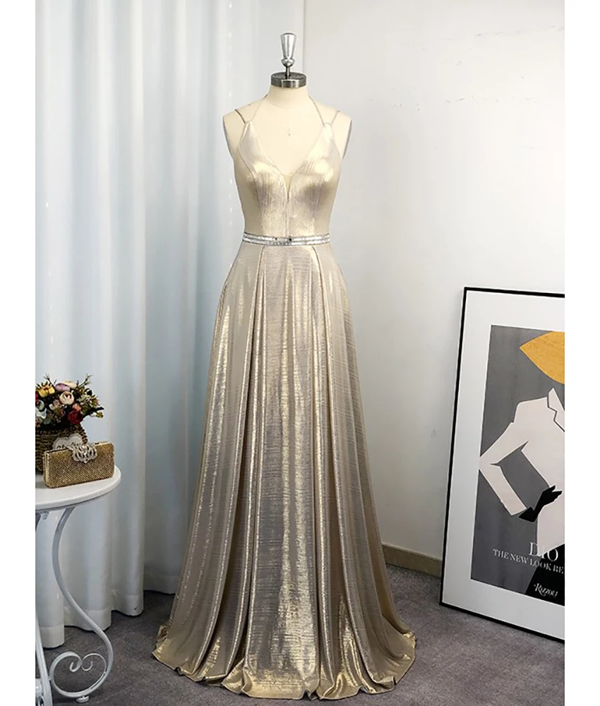 Customized Sexy Satin A-Line Spaghetti Straps Crystal Evening Dress Temperament Sweetheart Sleeveless Floor Length prom dresses