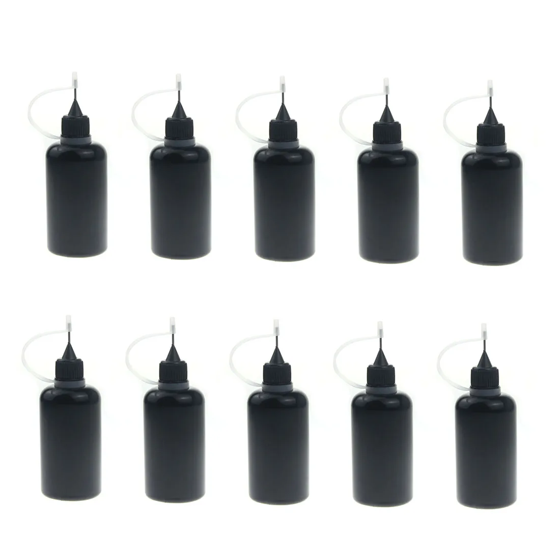 50ML Empty Needle Tip Glue Bottle With Black Cap DIY Quilling Tool Liquid Dropper Containers Silicone Rings