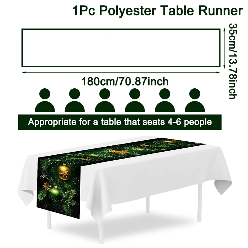 Vintage Christmas Gnome Table Runner 180*35cm Polyester Table Flag for Indoor Outdoor Home Party Decor Christmas Decoration 2026