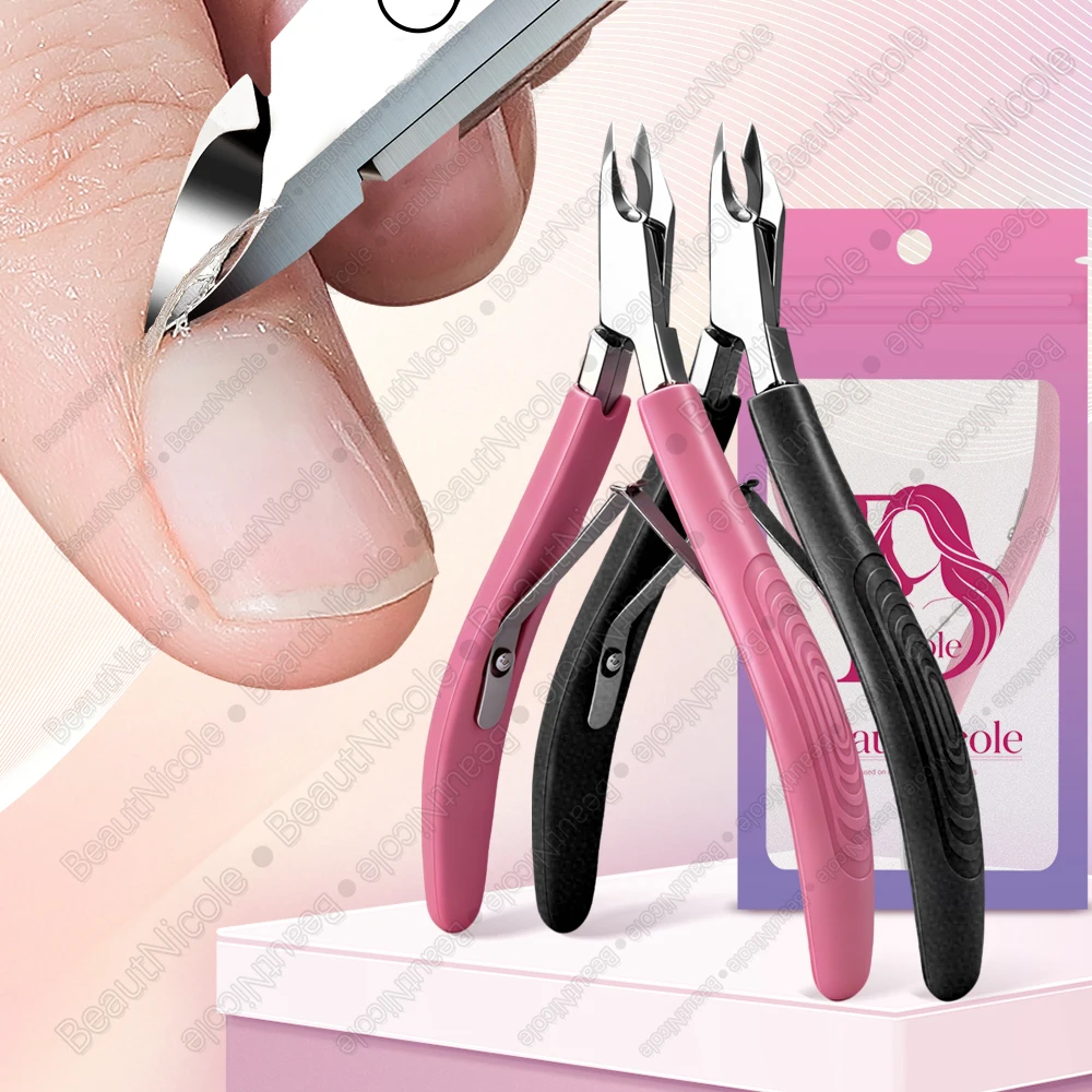 Cuticle Nipper Trimmer 5mm Jaw Cuticle Clippers Silicone handle Stainless Steel Cuticle Cutter Dead Skin Remover Manicure Tools