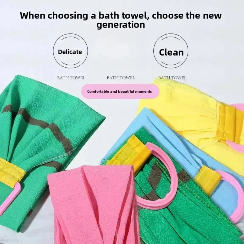 2pcs Long Exfoliating Back Scrubber Towel Double-Sided Rough Bath Wash Cloth Back Scrub Belt