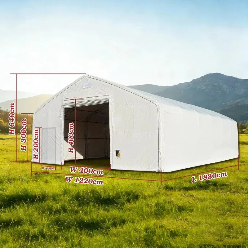 Shelter 40-21DP Steel Frame Waterproof Durable Easy Assembly Arched Roof Portable Outdoor Storage Shed