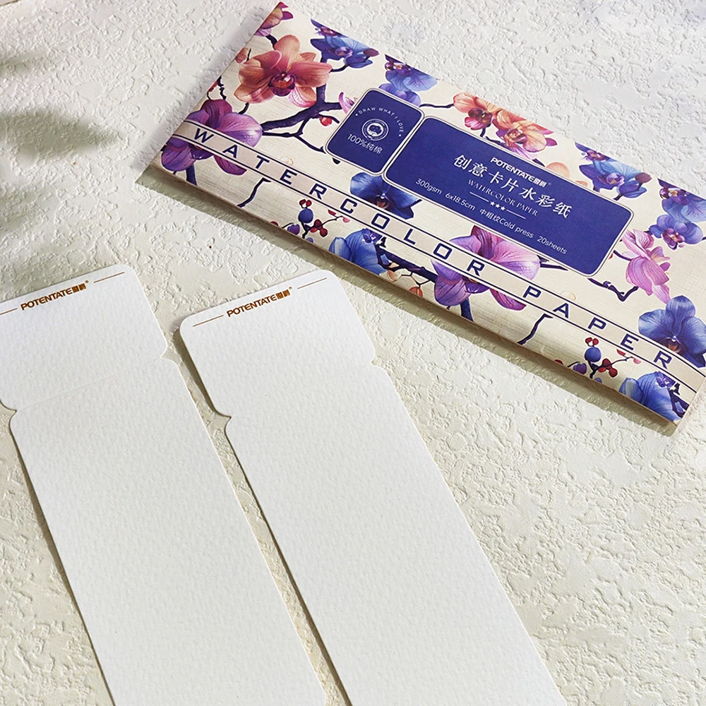 SeamiArt POTENTATE 20 قطعة ورق رسم بالألوان المائية ختم ورق رسم ذاتي الصنع 300 جرامًا للمتر المربع لب القطن بالضغط البارد للوازم الفنية