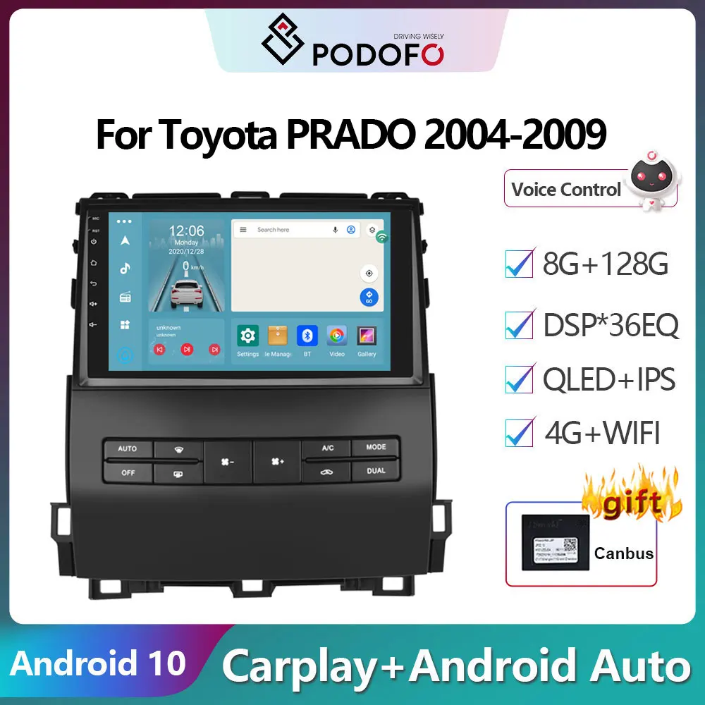 Podofo For Toyota PRADO 2004-2009/Lexus LX470/GX470 2004-2009 Car Radio Multimedia Video Player Navigation stereo GPS Radio