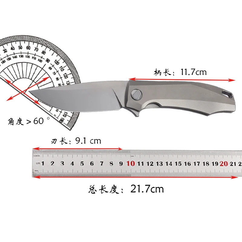 

New M390 Steel Outdoor Stacked Titanium Alloy Folding Knife Camping Survival Fishing Tool EDC Small Knife