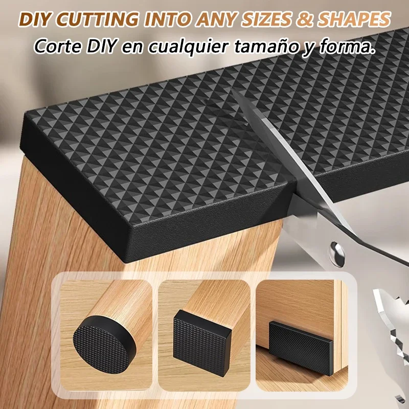 Non Slip Furniture Pads Self Adhesive Rubber Furniture Leg Protectors Heavy Duty Floor Protectors for Chairs Tables Sofas Floors
