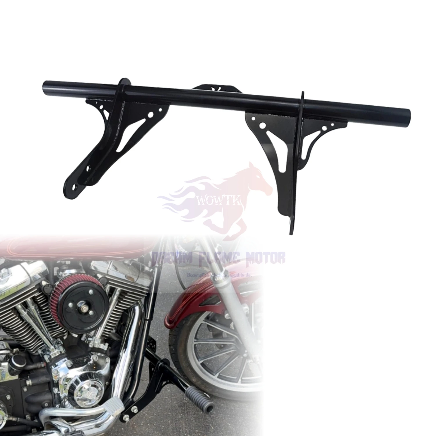 Front Rear Crash Bar protection Motorcycle anti-fall bumpers Highway Foot pegs For Harley Dyna Wide Glide Street Bob Fat Bob FLD