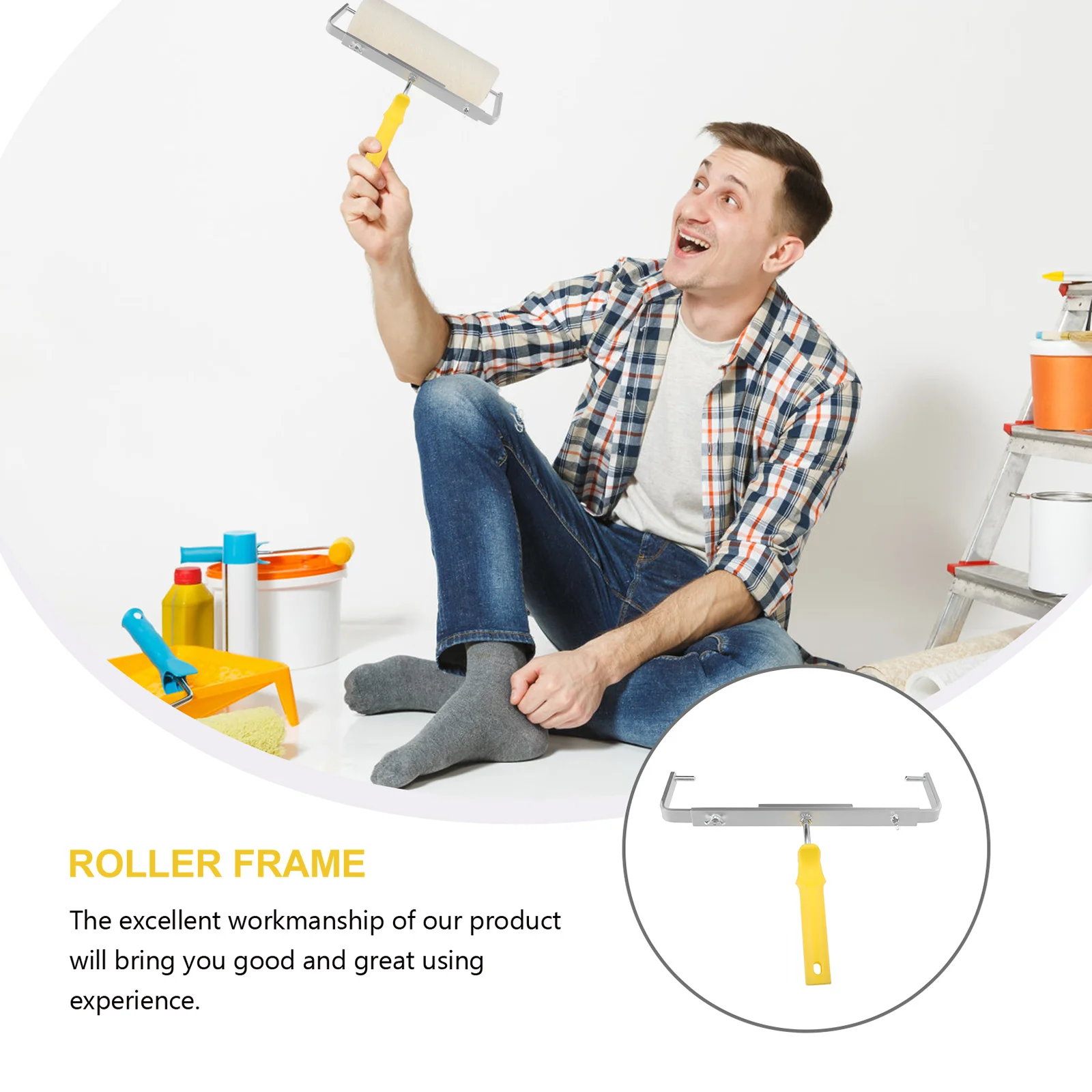 

1pc Brush Aluminum For Flexible Stand Latex Stand Paint Wall Decoration Roller Retractable Shelf Flexible Roller Shelf