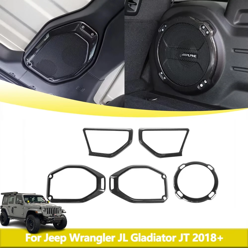 

Inner Car Horn Grille Frame Decoration Ring Cover Trim For Jeep Wrangler JL Rubicon 2018-2024 Interior Mouldings Accessories