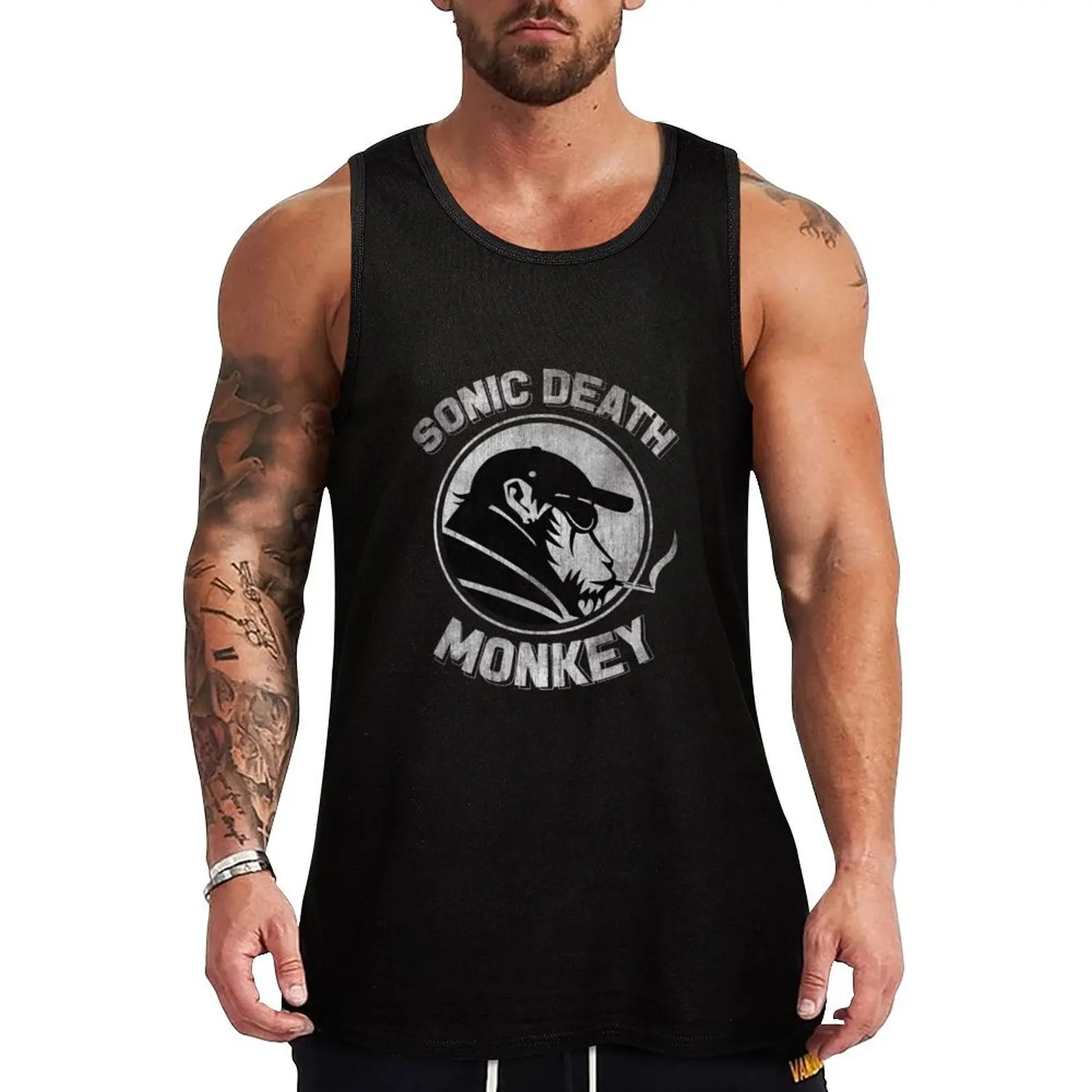 High Fidelity Sonic Death Monkey Tank Top Bodybuilding Tank Top Sleeveless Gym Fitness Shirt