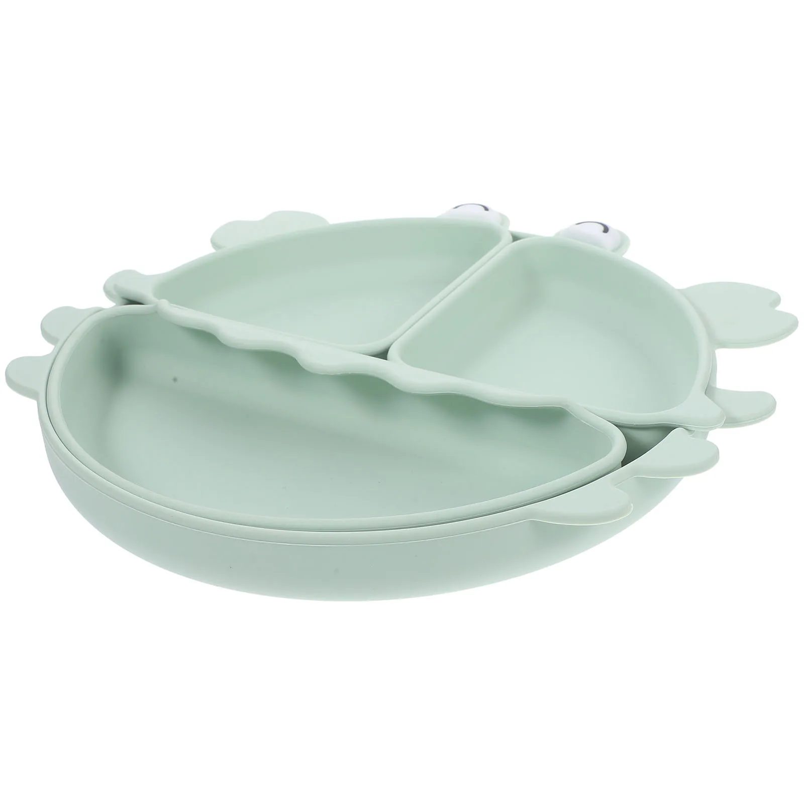 

Cartoon Crab Silicone Kids Plate Divided Design Toddler Food Tray Baby Feeding Bowl Infant Food Serving Plate Dishwasher Safe
