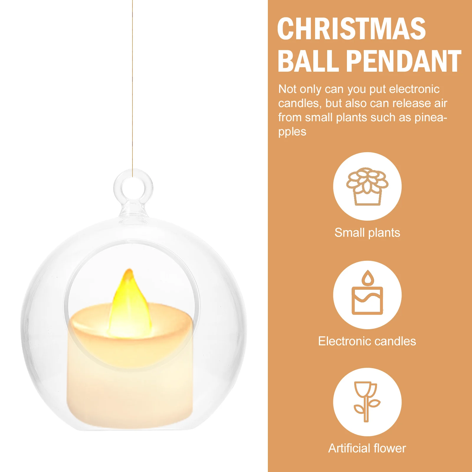 12pcs Fillable Hanging Balls Pendant Christmas Clear DIY Immortal flower hanging ball Ornament xmas Tree Lantern ball Gift decor