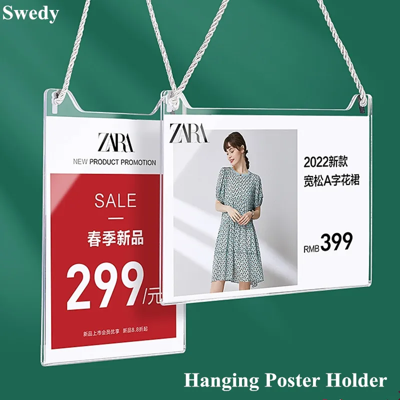 A4 210x297mm Acrylic Photo Picture Artwork Hanging Frame Promotion Price Display Advertising Poster Sign Holder Frame Board