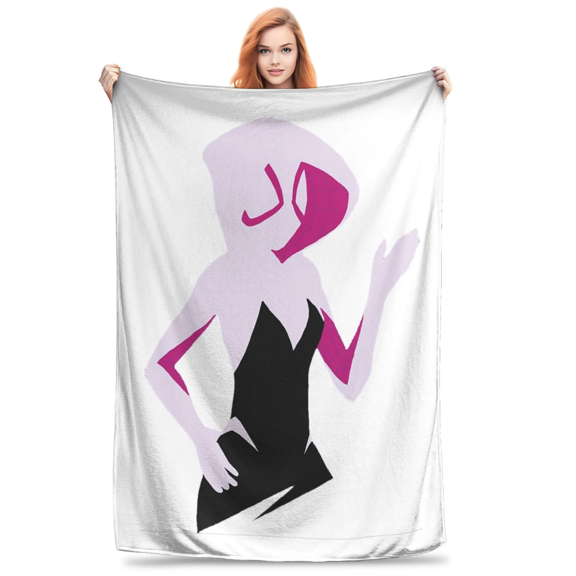 

Spider Gwen Spiderverse Blankets Soft Warm Flannel Throw Blanket Cover for Bed Living room Picnic Travel Home Sofa