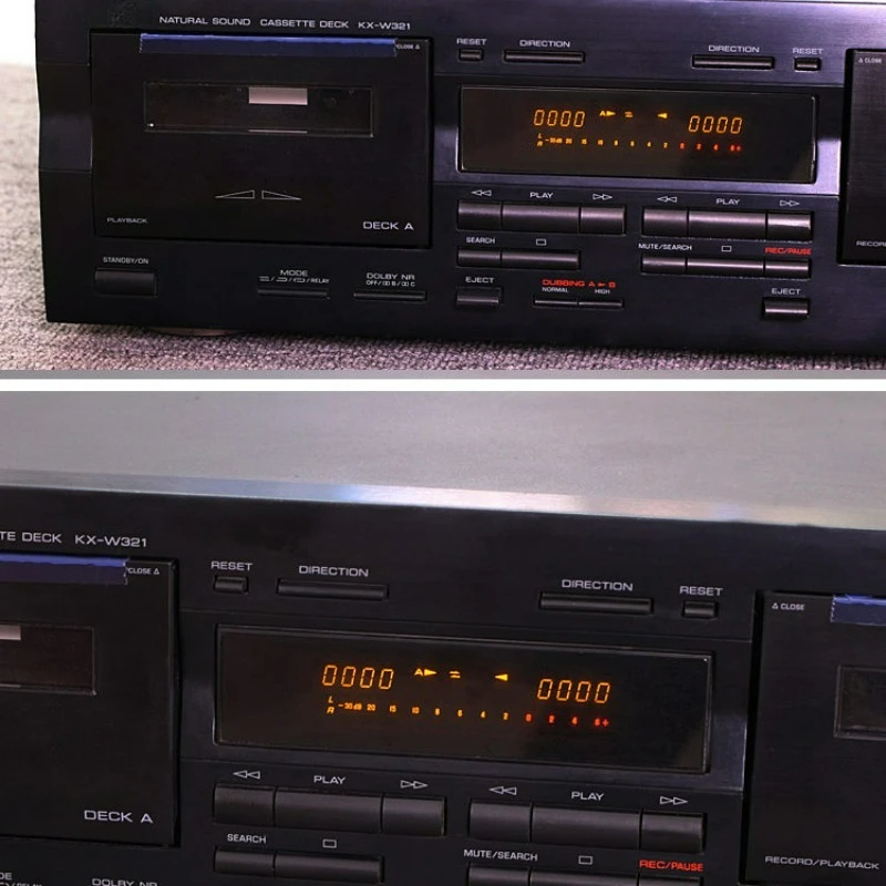YAMH KX-W321 Dual Cassette Tape Deck with Electronic Control, Double Cassette Recorder Player