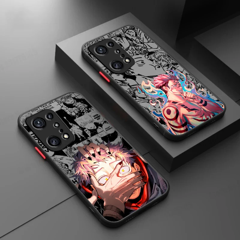 J-ujutsu K-aisens Cute For OPPO Realme 11 10 9 Pro Plus 9i 8i 7i 6S 5 6i 5i Pro Global 4G 5G Frosted Translucent Phone Case