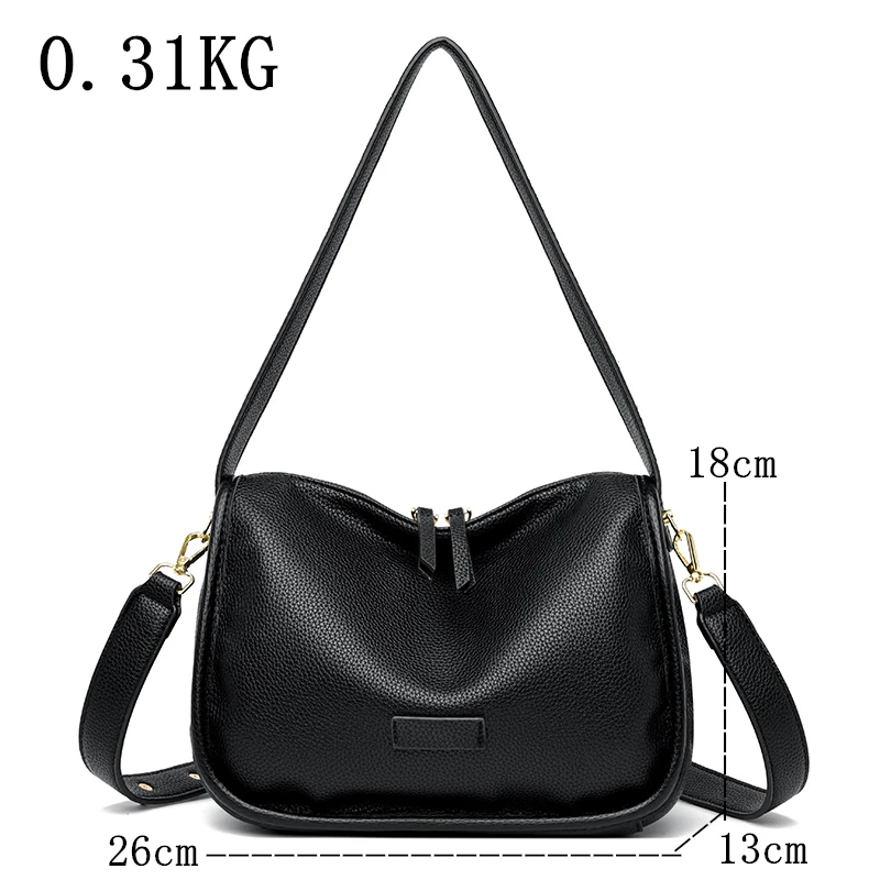 New High Quality Soft Leather Shoulder Messenger Bag Luxury Classic Handbag Women Tote Bag Designer Crossbody Bags Female Sac