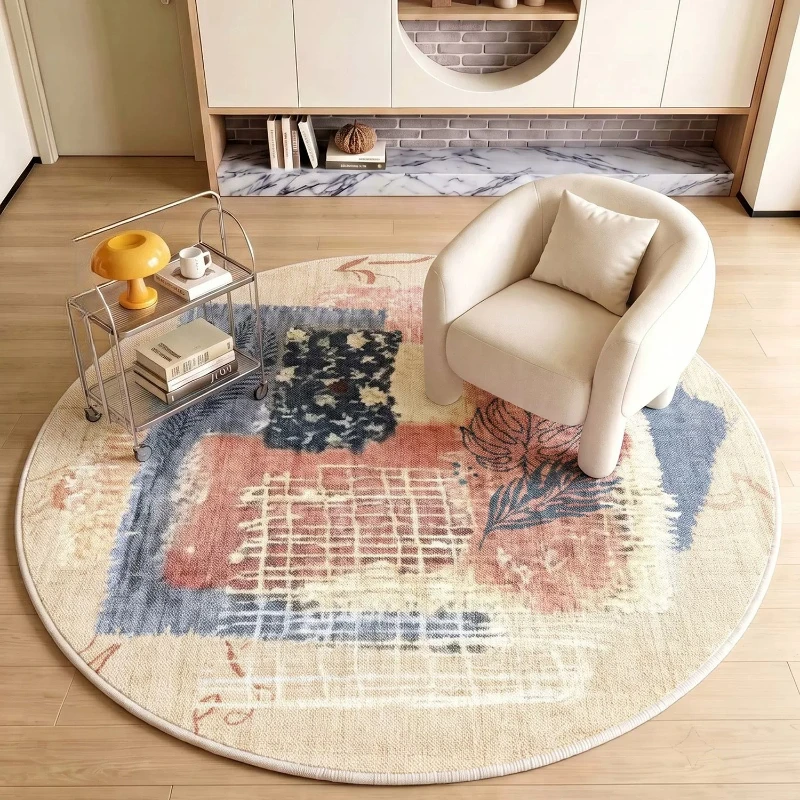 Dopamine Color Bedroom Decor Washable Carpet Round Carpets for Living Room Washable Lounge Floor Mat Anti-slip Bedside Soft Rug