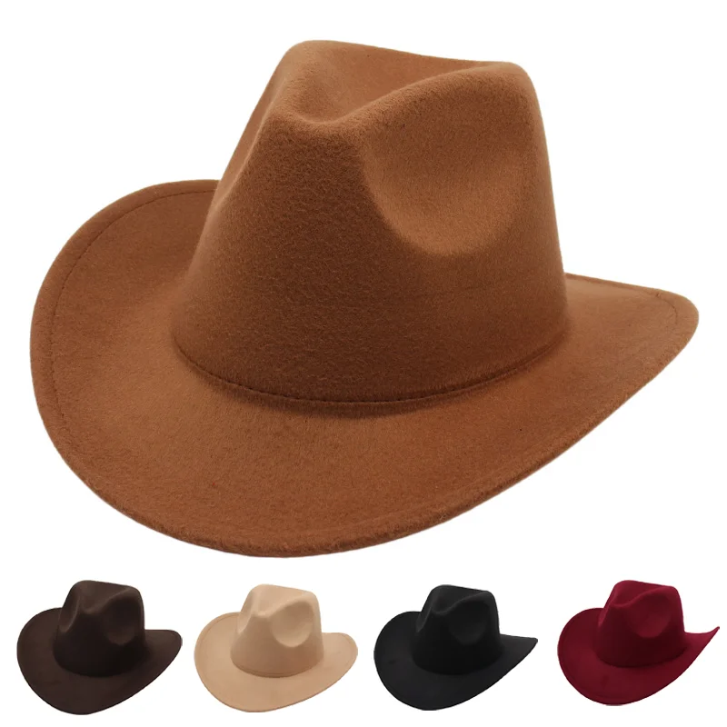 

Parent-Child Felt Cowboy Jazz Hat Simple Retro Fedora for Adults and Kids Ideal for Family Party Dance Group & Stage Performance