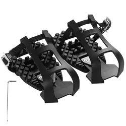 1 Pair Adjustable Bike Bicycle Toe Clips Cage Indoor Exercise Spin Bike Pedal Adapters Compatible With Peloton Bike Pedal