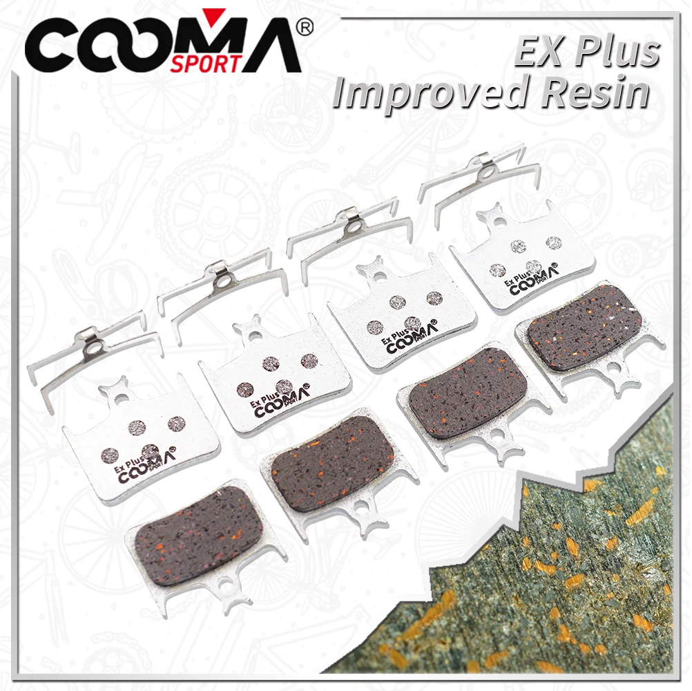 4 Pairs Ex Plus Bicycle Brake Pads for Hope RX4 Caliper, Aluminum Alloy Backing