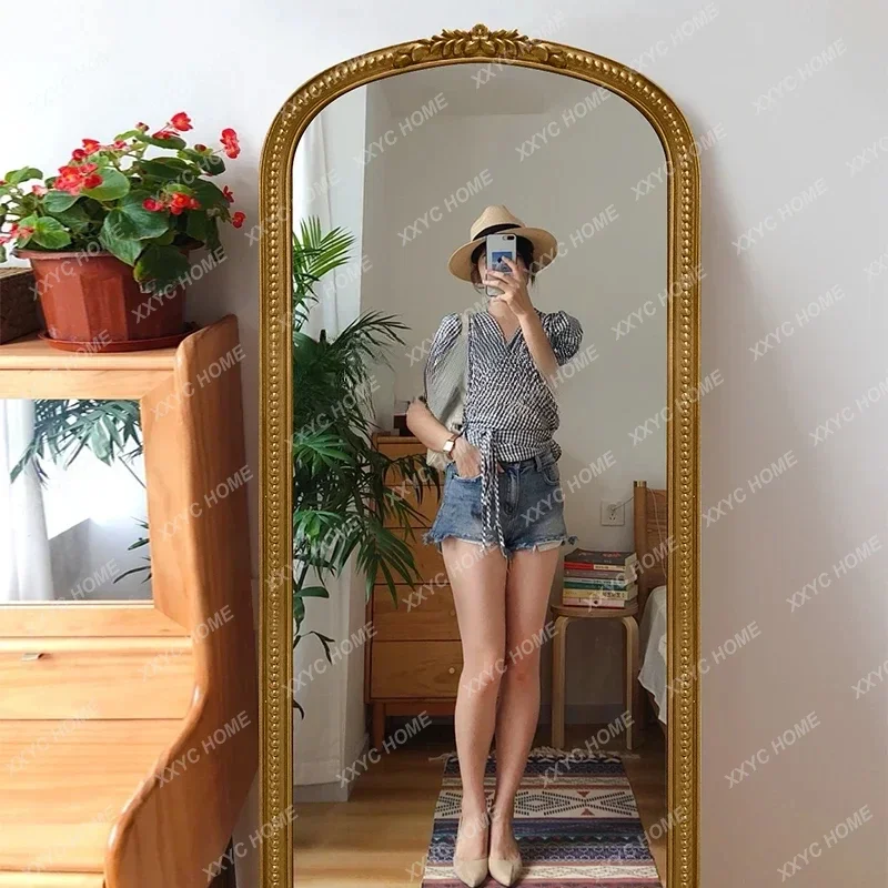

retro full-body floor mirror vertical .European French wall-mounted full-length mirror.