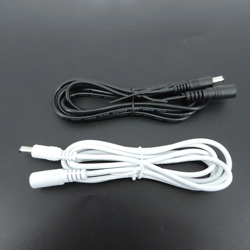 10x 1/1.5/5m bianco nero alimentatore DC maschio a femmina connettore cavo di prolunga spina adattatore 20 22awg 5.5x2.1mm per striscia