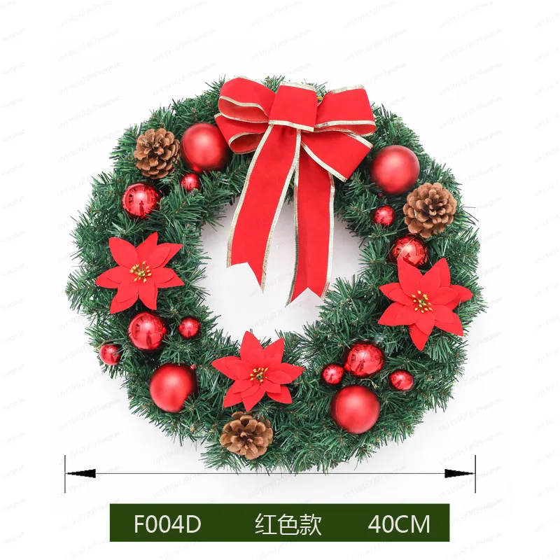 40cm LED Christmas Wreath with Lights, Illuminated Holiday Garland for Door Wall Decor, Christmas Scene Decoration