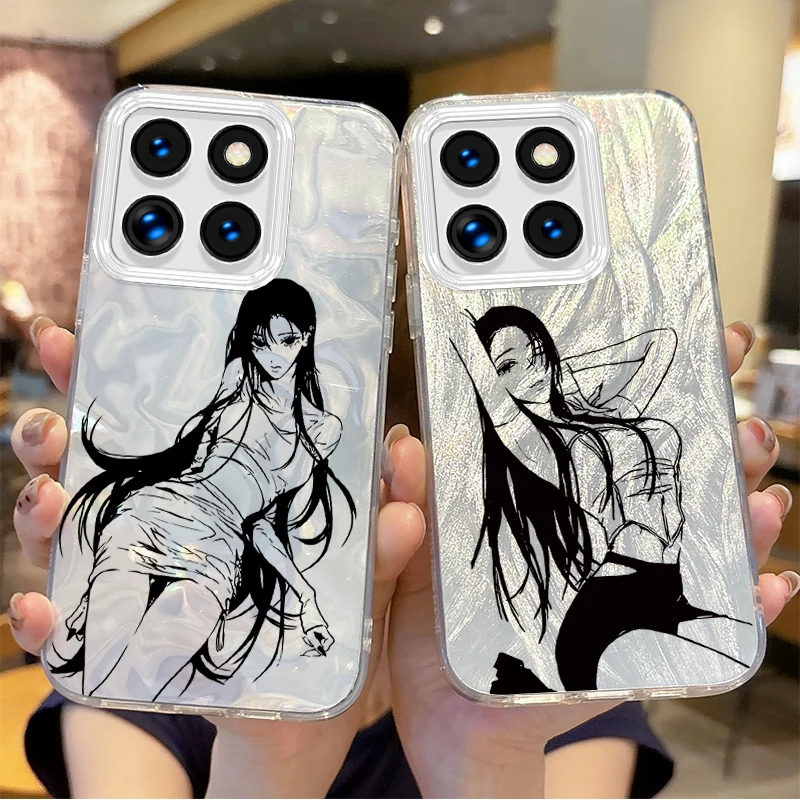 

New Cool Sexy Girl Cartoon Phone Case for Xiaomi Poco X6 X3 F6 M6 M4 Pro C61 13T 14T 11 Lite Feather Yarn Shockproof Matte Cover