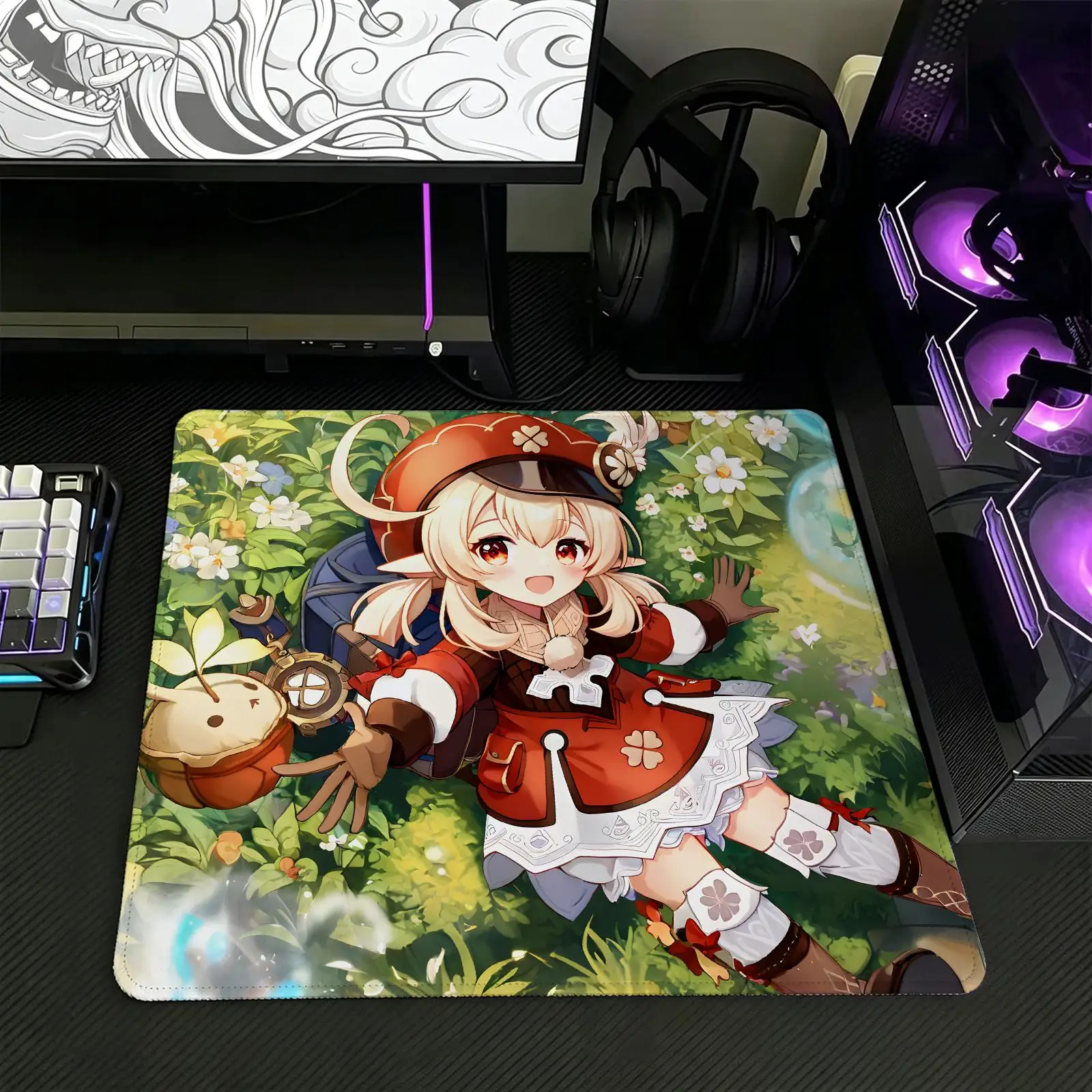 genshin impact Klee Mouse Pad Regular gaming mouse pad  Office mouse pad Laptop desk mat Stitched edge S/M/L size mouse pad