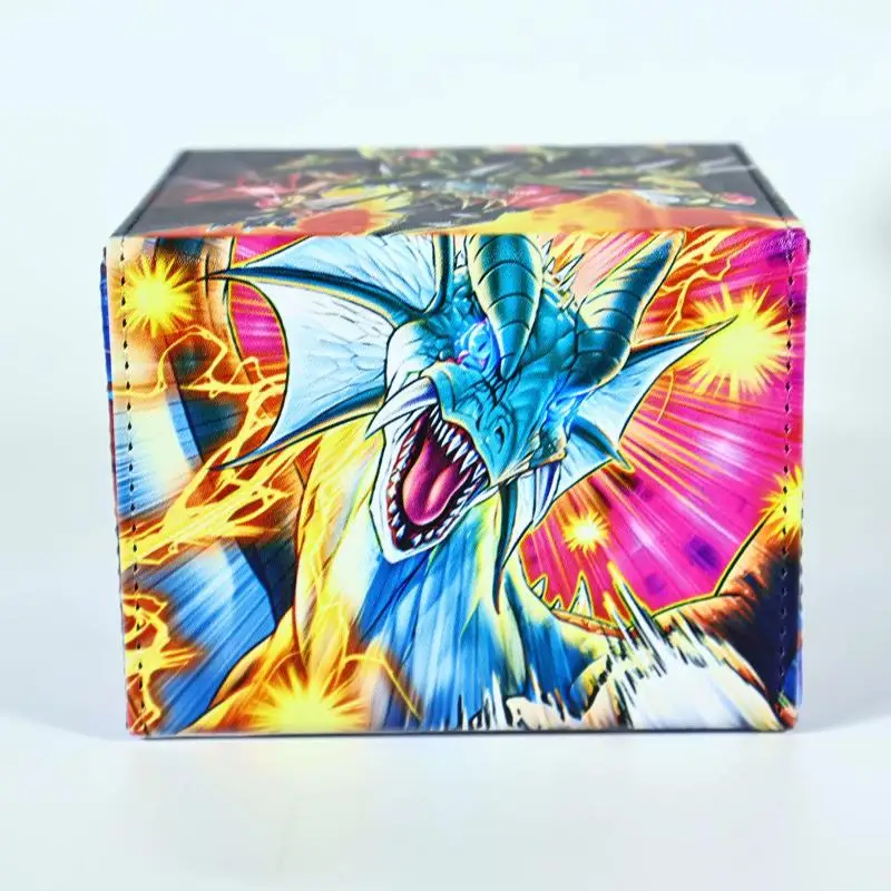 Yu-Gi-Oh! Red-Eyes Dark Dragoon DIY Large Capacity Leather Card Box Thickened Anime Game Collection Card Storage Box