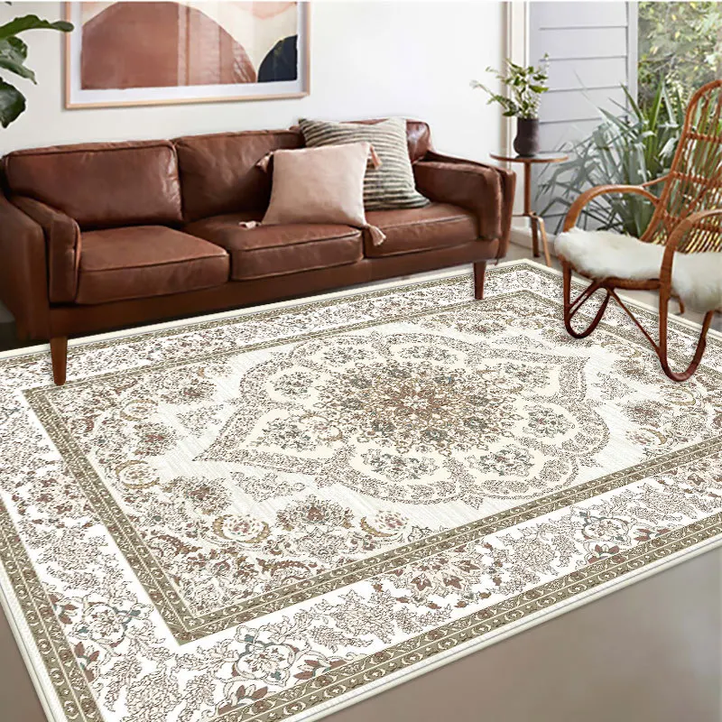 

Persian Style Living Room Carpet Nordic Retro Floor Mat Rugs Printed Large Rug Customize Home Bedroom Carpets Non-slip Long Mat