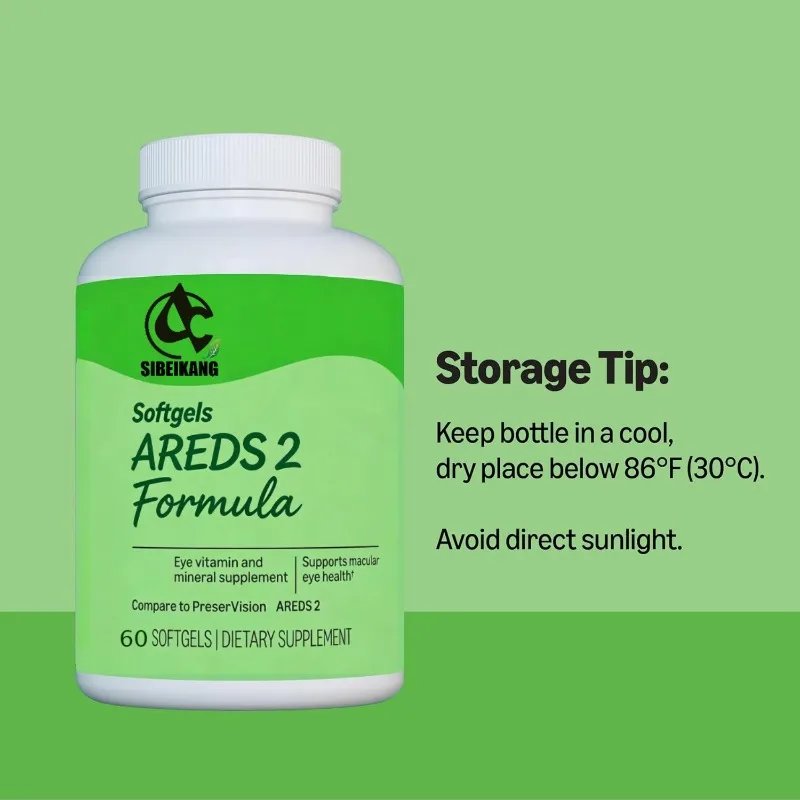Eye Vitamin and Mineral Supplements, AREDS 2 Lutein and Zeaxanthin Formula, 60 Softgel Capsules