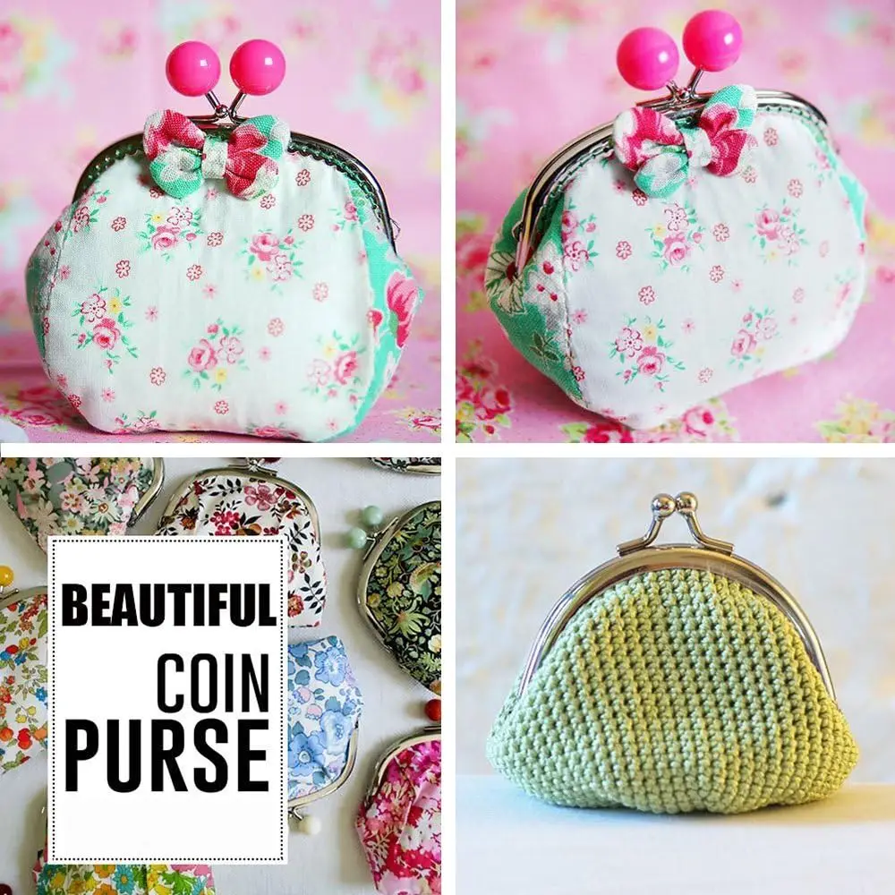 Vintage Metal Purse Frame Kiss Clasp Bag Hardware Candy Color Purse Clasp Frame Purse Frame Bag Making
