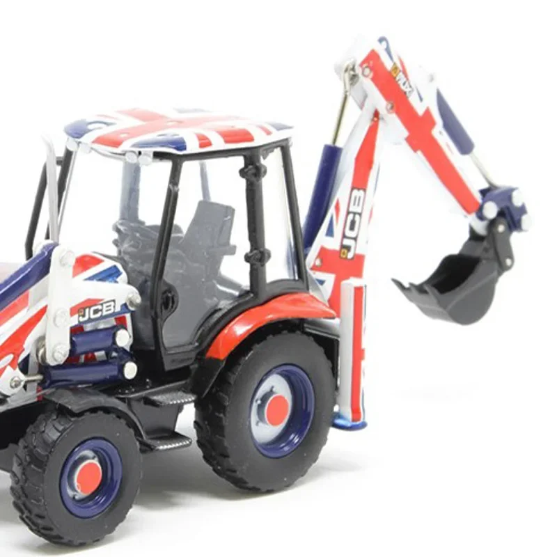 JCB Diecast Alloy 1:32 Scale Union Jack JCB 3CX Backhoe Loader Model Adult Classics Collection Toys Souvenir Static Display