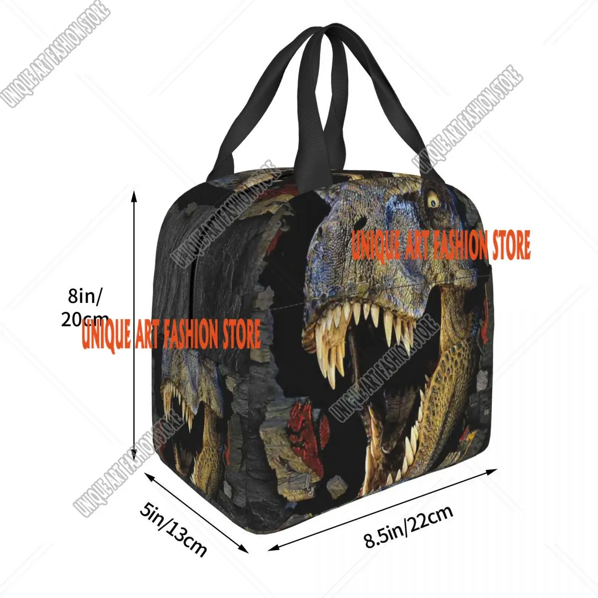 Custom Jurassic Park Logo Insulated Lunch Bag for Women Leakproof Dinosaur Movie Cooler Thermal Lunch Box Kids School Children