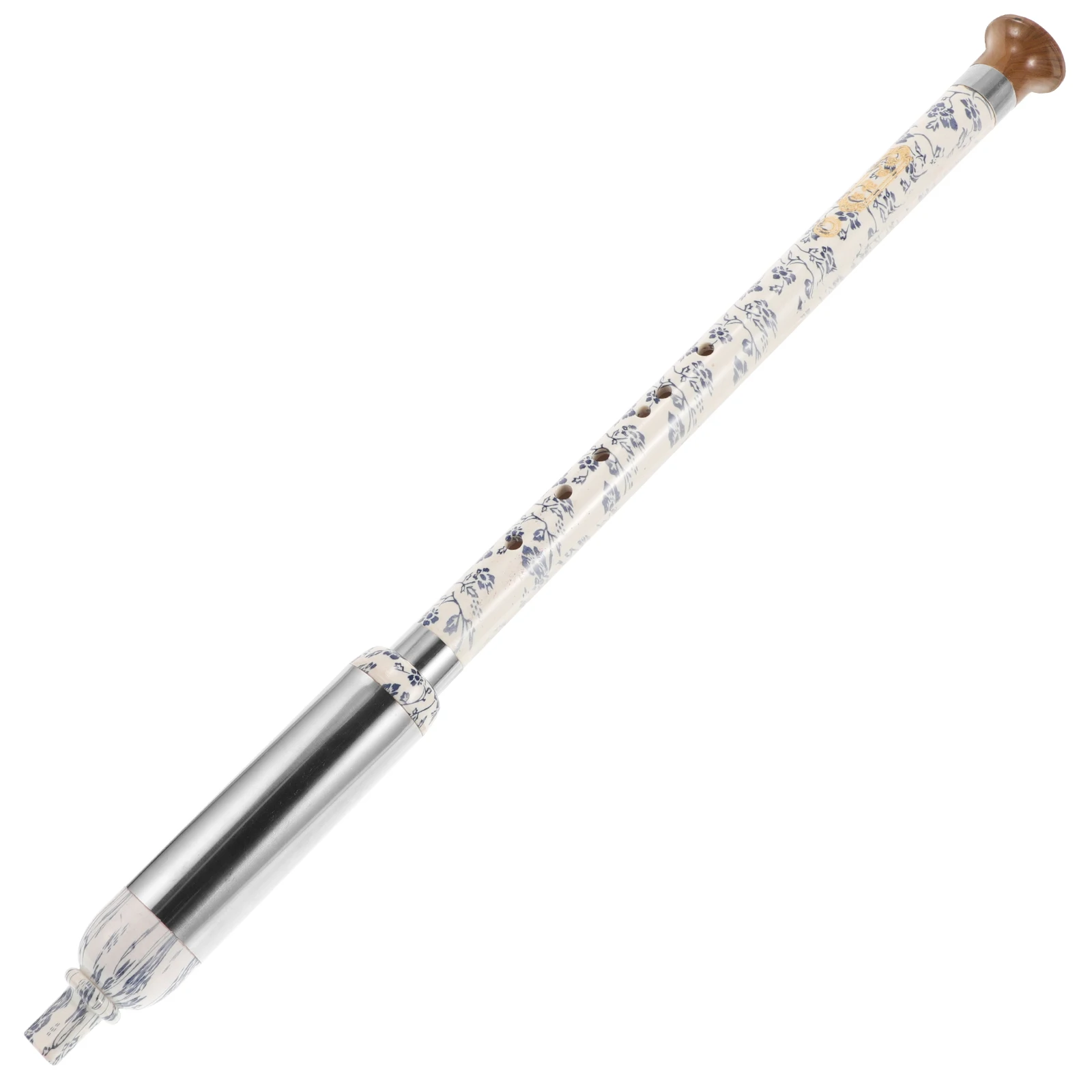 

Bau Ethnic Vertical Blowing Flute Playing Type Sky-blue Chinese Bawu Instrument