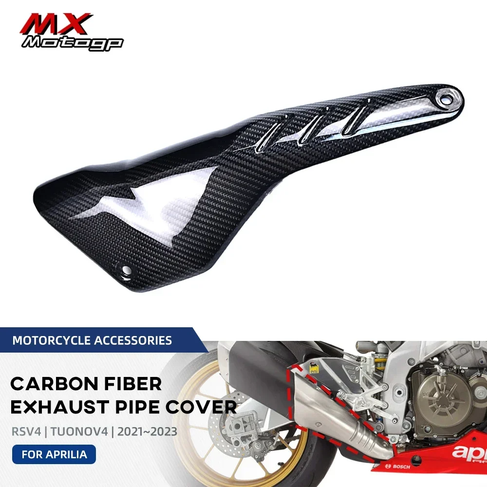 

Carbon Fiber Exhaust Pipe Cover Heat Shield Muffler Fairings Kit For Aprilia RSV4 TUONO V4 2021 2022 2023 Motorcycle Accessories