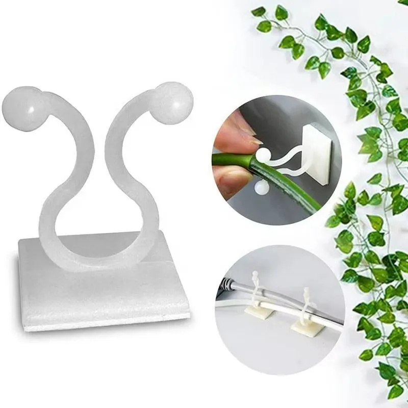 20-60pcs Plant Climbing Wall Self-Adhesive Fixed Buckle Hook Tied Fixture Vine Buckle Hook Garden Plant Wall Climbing Vine Clips