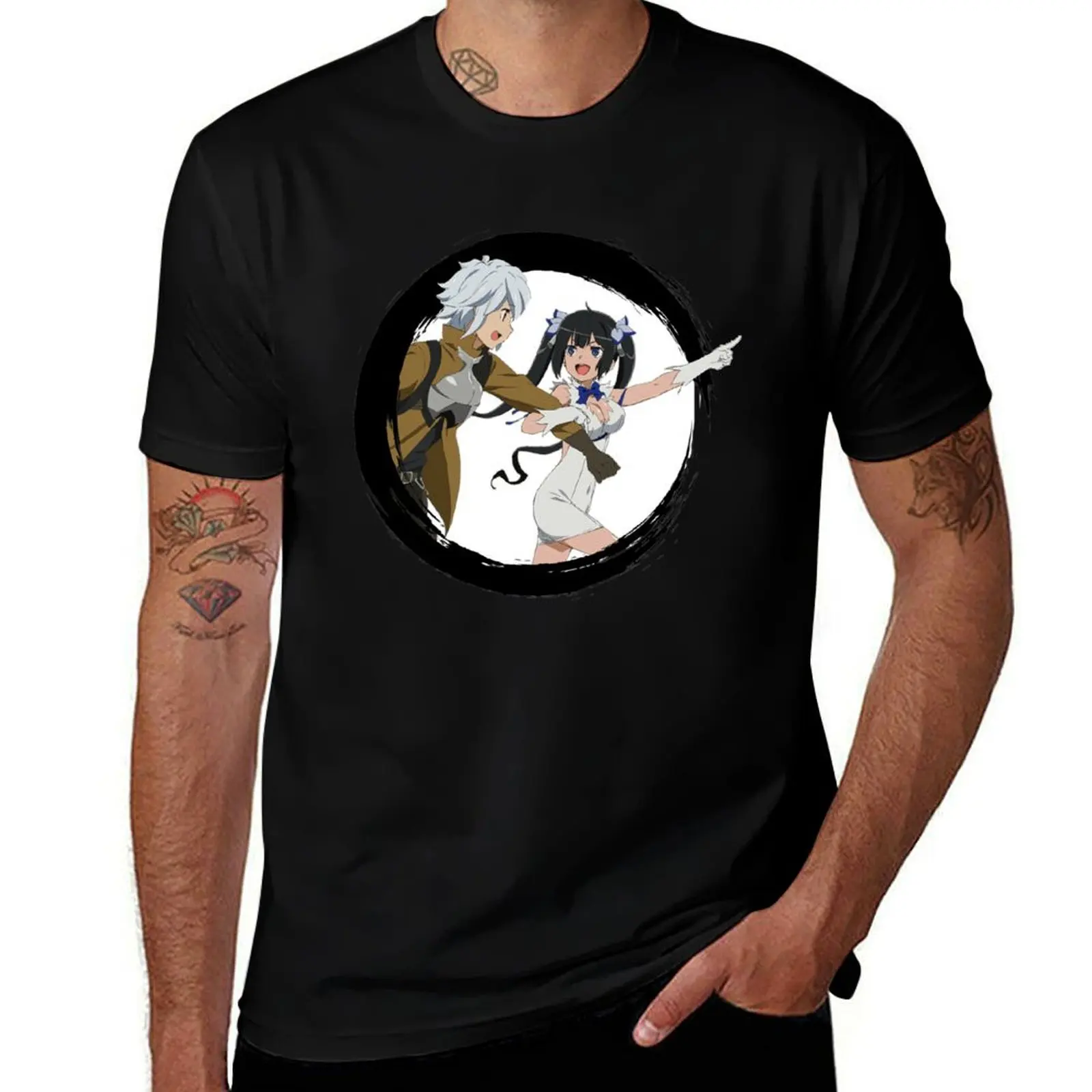 

Bell and Hestia, Danmachi, is it wrong to try to pick up girls in a dungeon T-Shirt t shirt man plain T-Shirt