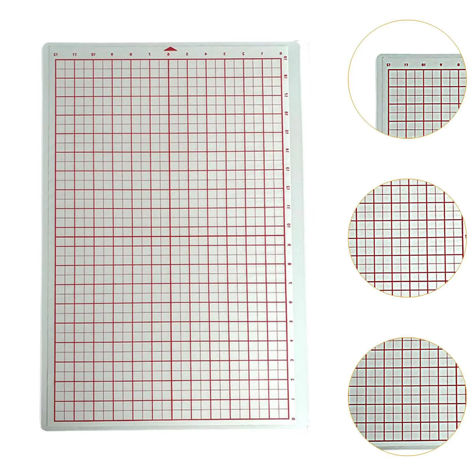 Portable Red PP Cutting Pad A3 for Sewing Quilting Craft Projects Cut Resistant Board with Grid Lines Anti Slip