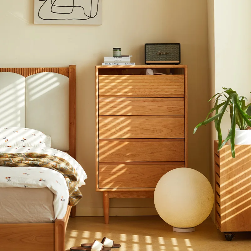 

Cherry wood chest of drawers Solid wood Bedroom chest of drawers Standing cabinet Drawer High living room Storage side cabinet