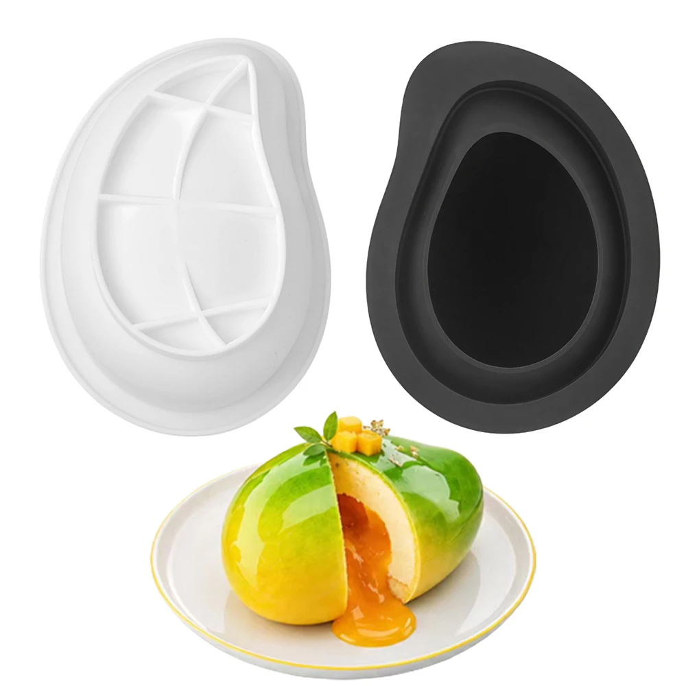 1/3/6/12-Cell Mango Design French Mousse Cake Moulds Dessert Silicone Bakeware Food Grade Chocolate Mold Kitchen Baking Tools