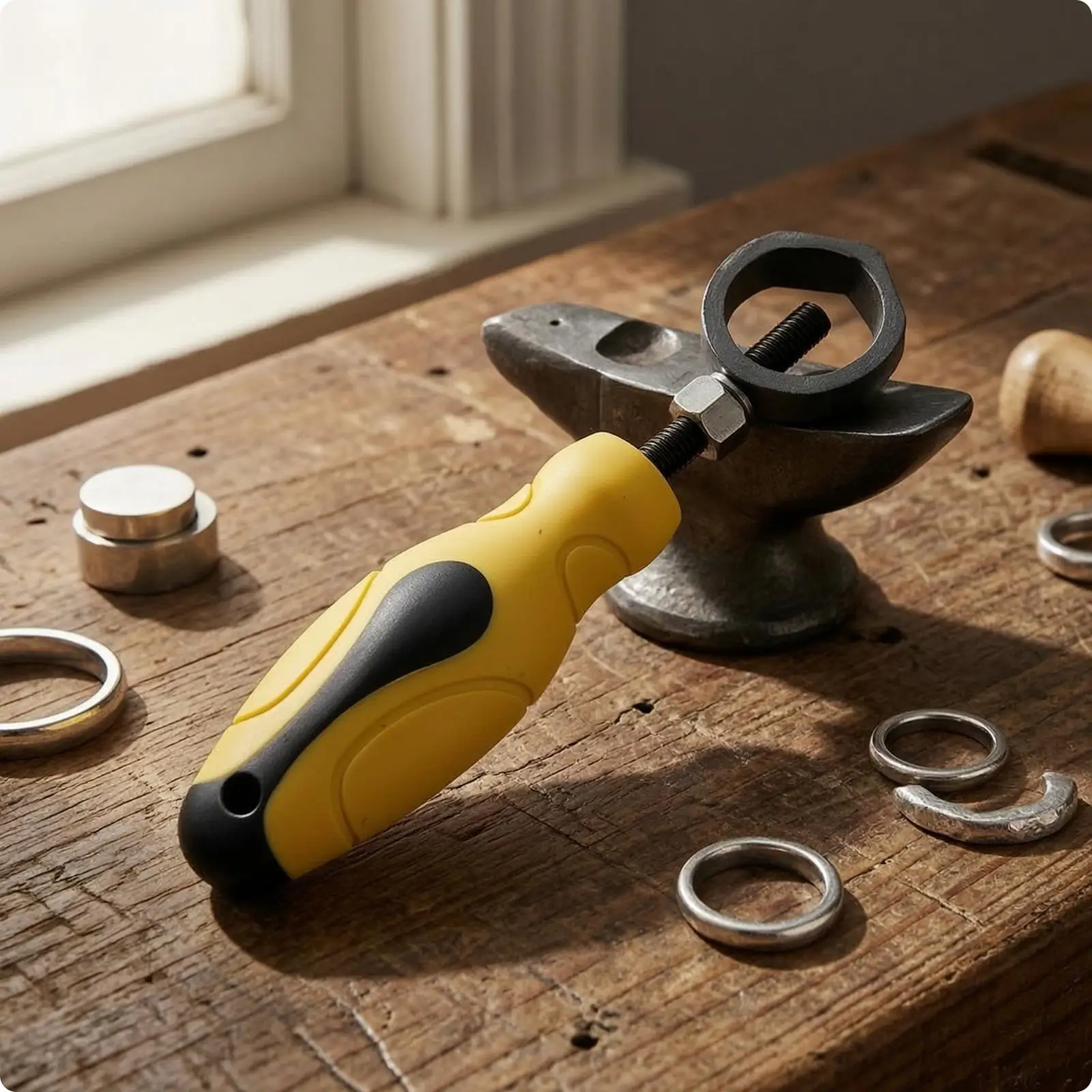 Secure Stamp Clamp Handle for Metal Stamping with Locking Nut and 30mm Width for Jewelry Leather Craft