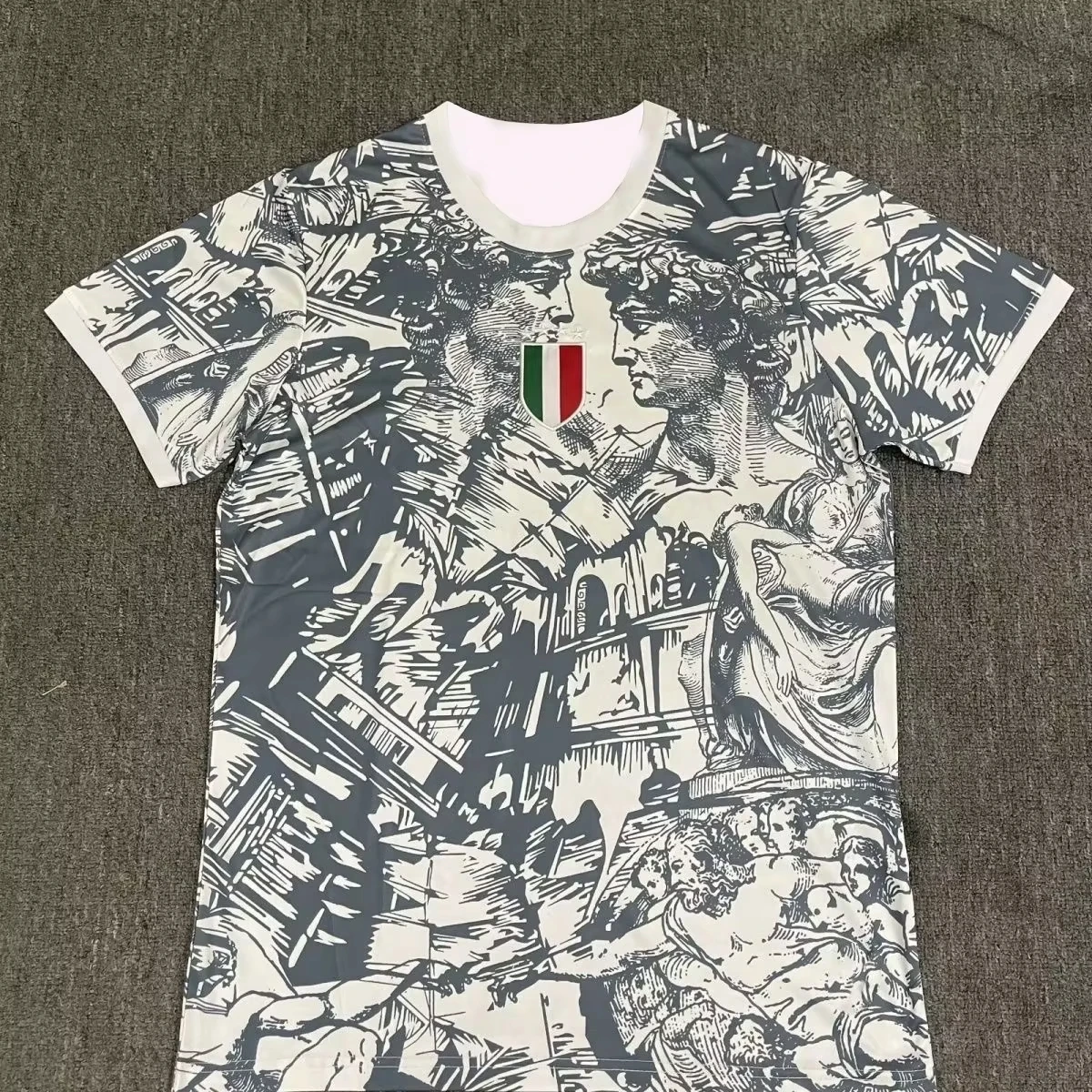 Camiseta de entrenamiento de fútbol del equipo nacional italiano, estampado 3D, informal, de secado rápido, transpirable, delgada, húmeda, nueva